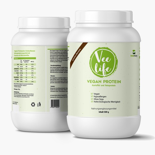 Label design for a vegan protein supplement