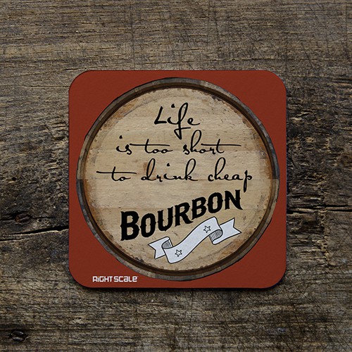 A coaster for a beer and bourbon party