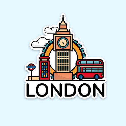 Luggage Travel Sticker (London)