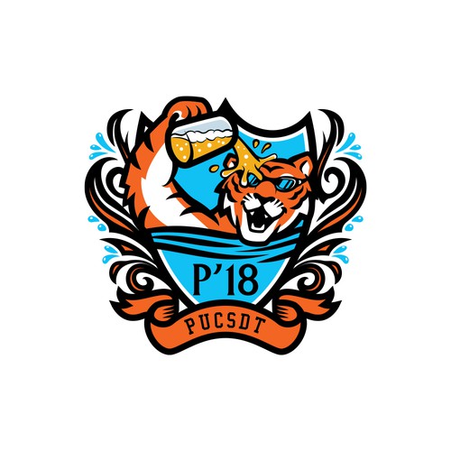 Tiger Mascot Logo for Swimming Team Reunion