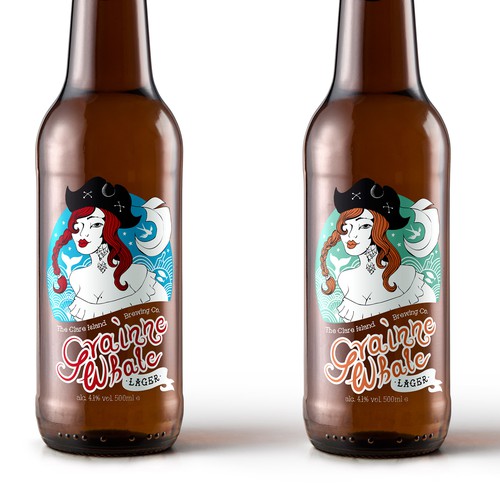 Label desing for a beer from Irish island