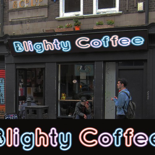 Create the next signage for Blighty Coffee