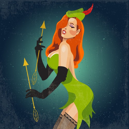 sexy image for burlesque musical based on Robin Hood