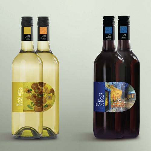 Label for wine bottle making tribute to Vincent Van Gogh's work