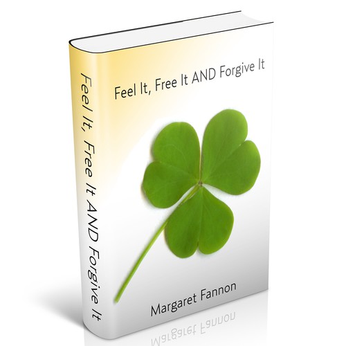 Create a simple pure book cover with a shamrock theme for a self-help/healing book