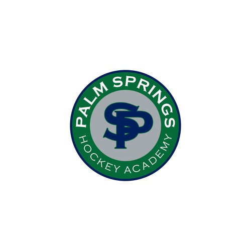classic high school hockey team logo for Palm Springs Hockey Academy