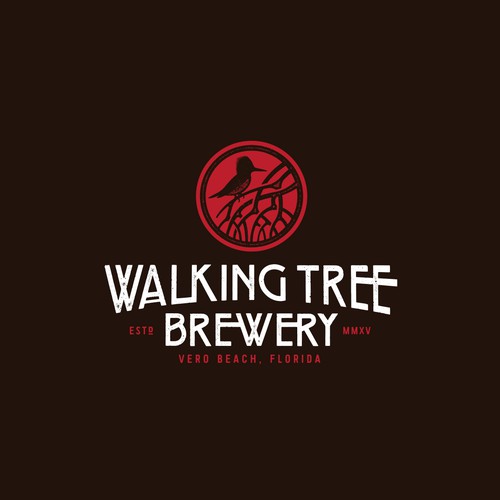 Create a BREWERY logo for Walking Tree Brewery