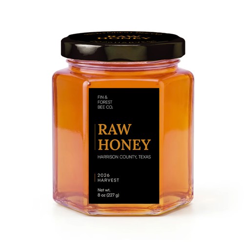 Modern black and gold label for honey