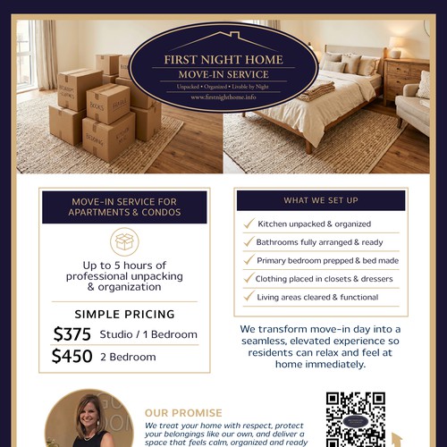 Flyer for move-in services company