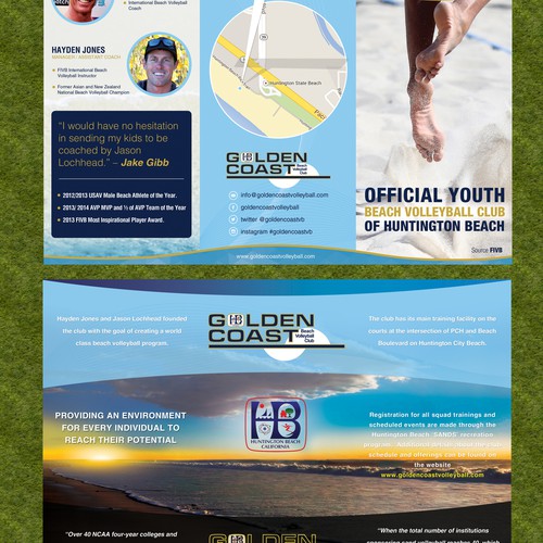 Can you create a amazing brochure that is going to make kids want to play beach volleyball?
