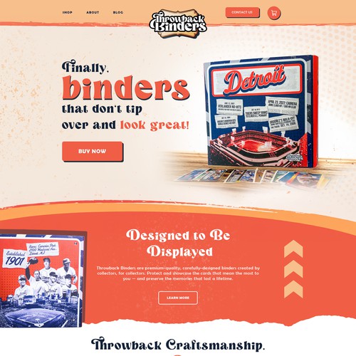 Throwback Binders – Custom Shopify Website for Sports Card Collectors