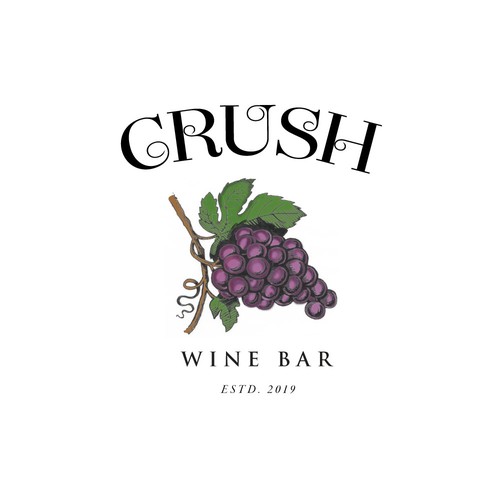 Quirky logo designed for the Crush wine bar