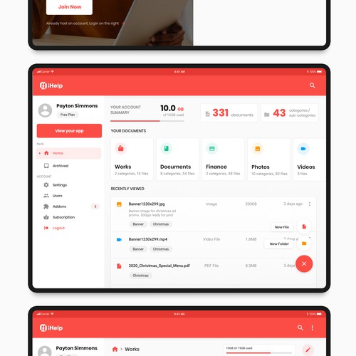 iHelp App Design