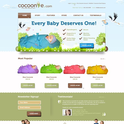 Website Design for cocoonie.com