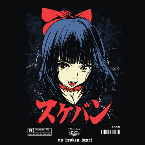 Anime  Street wear t-shirt design