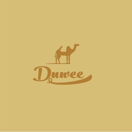 Logo for a scarf brand using an outline of a camel