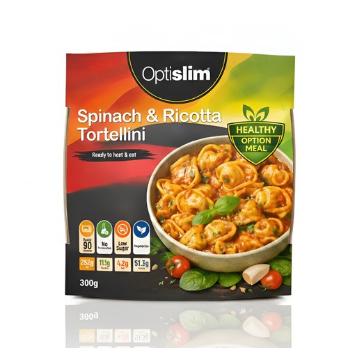 Vibrant Tortellini Food Packaging Design for Optislim