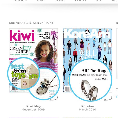 Web Page design wanted for Heart & Stone Jewelry Site 