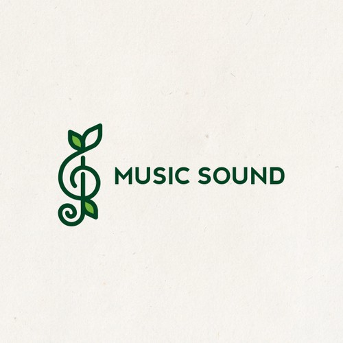 Nature-theme music logo for artistic music company