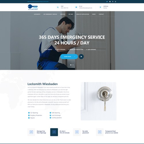 New trusting, serious and brave design for local locksmith in Germany