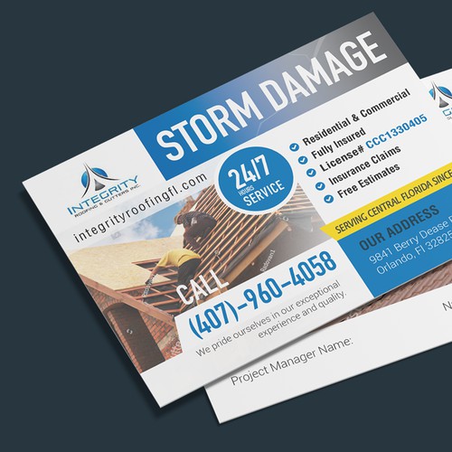 Roofing Company Storm Damage Flyer