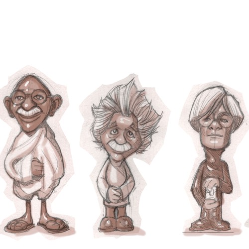 Einstein, Freud, Warhol, Tesla & Gandhi: Turn them into cartoon characters!