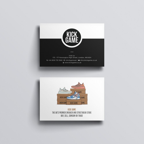 Unique Moo sized business card for Shoe company