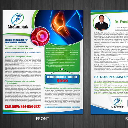 Dr. McCormick Stem Cell Treatment Flyer Design