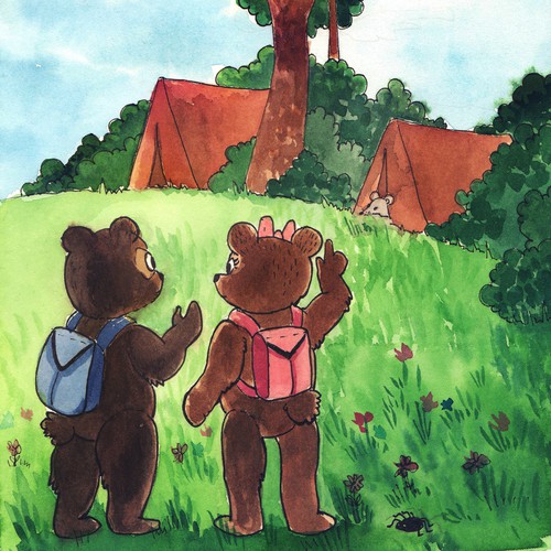 cute bears kid's book illustration