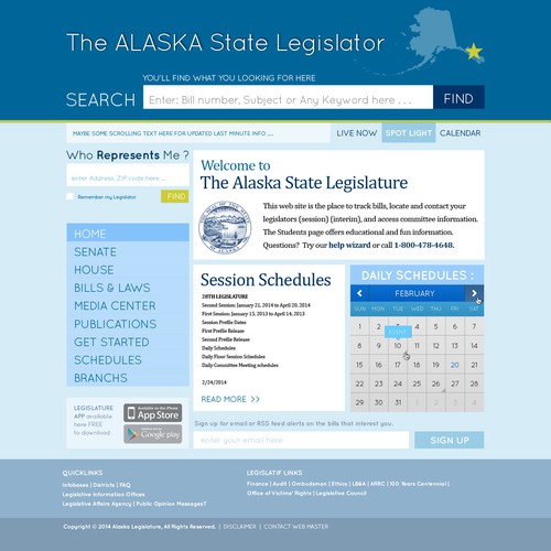 Redesign the Alaska Legislature's Website!