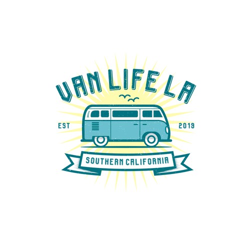 Design a Vintage logo for "VANLIFE LA"