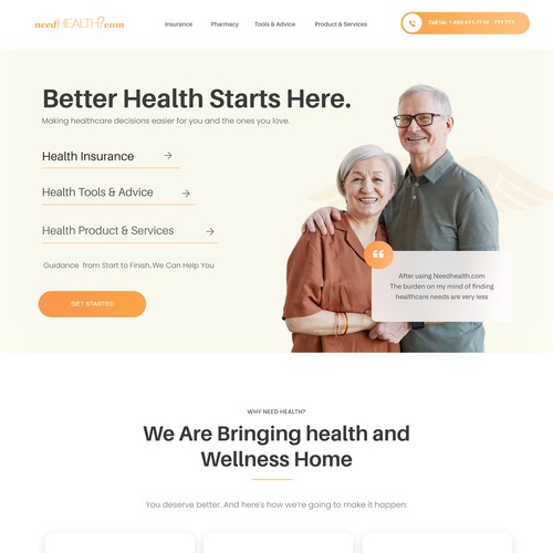 Landing Page For a Health Insurance Company