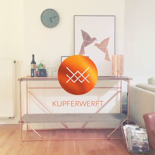 Logo for 'Kupferwerft', a copper and concrete furniture company.