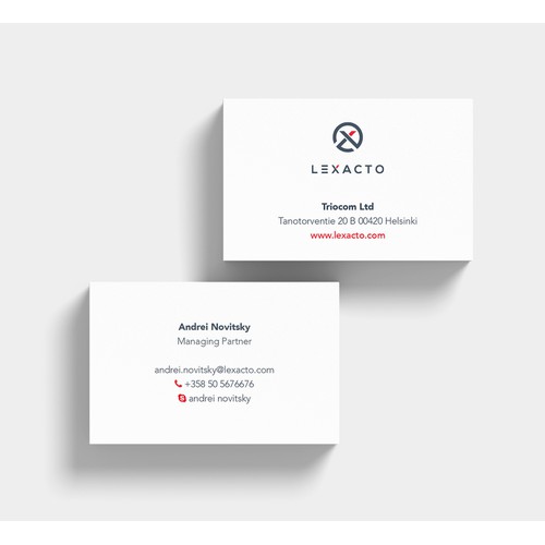 Business card for a law company