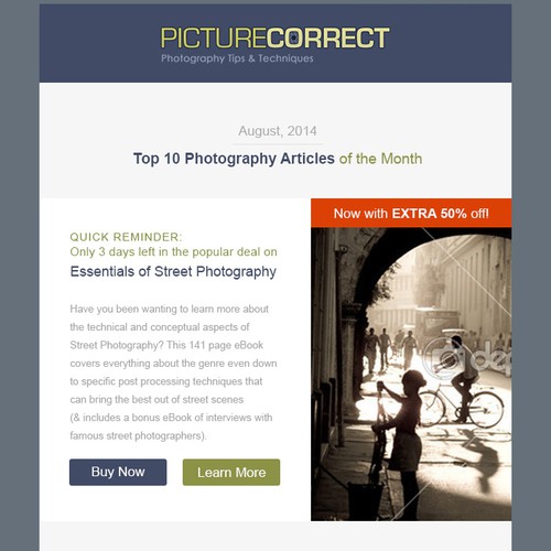 Top 10 Photography Articles of the Month - Email Template
