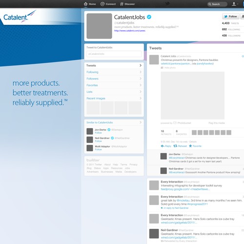 Twitter Background for F1000 global pharma company