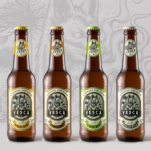 Badass Labels design for Yesca Beer