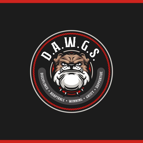 Aggressive logo for a group of male salesmen