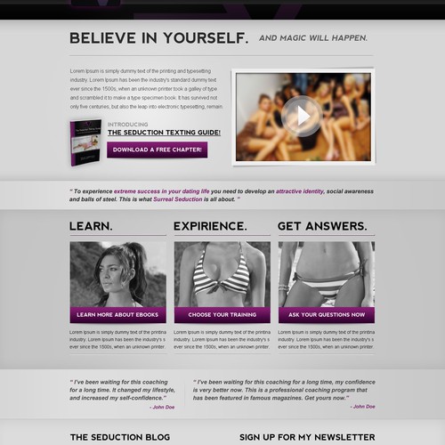 Seduction coach brand new website