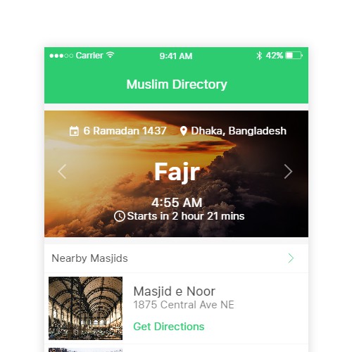 Muslim Directory App Design Concept