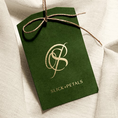 Elegant Monogram Logo Design for Slick + Petals