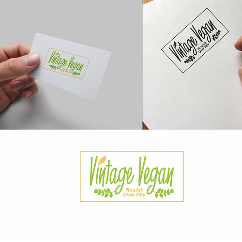 Green and soft logo for Vintage Vegan