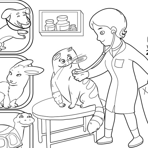 Create a Kid-friendly Veterinary Picture to promote Glen Mills Veterinary Hospital