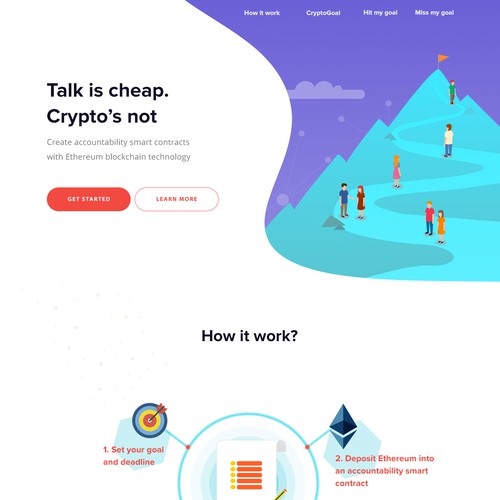 Web page design for the CryptoGoal.io company