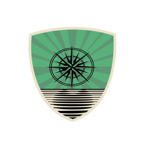 Shield shape illustration symbolising adventure, impact and connection 