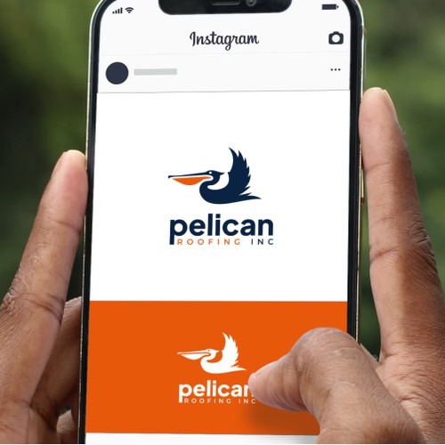 Modern Pelican Logo Concept for Pelican Roofing Inc