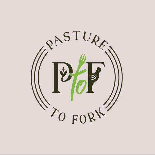 Minimalism, elegance and freshness in Pasture-to-Fork logo design