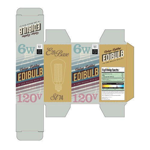 Packaging and logo design for a vintage bulbs Co.