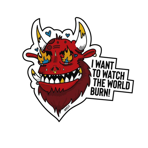 sticker WORLD BURN