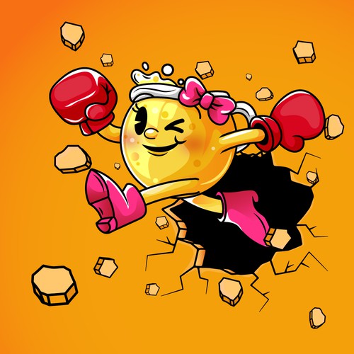 Illustration for an alcoholic drink, Ms Pacman Punch